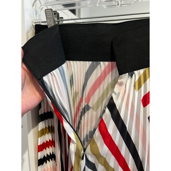 Milly Pleated Midi skirt striped multicolor size 0 - Picture 2 of 8